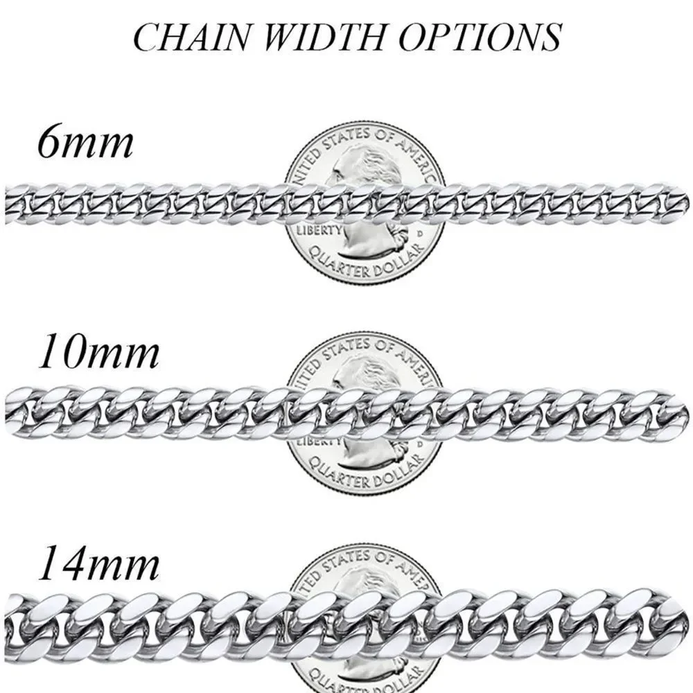 NWT Wool + Pepper Co. Stainless Steel Miami Cuban Link Chain